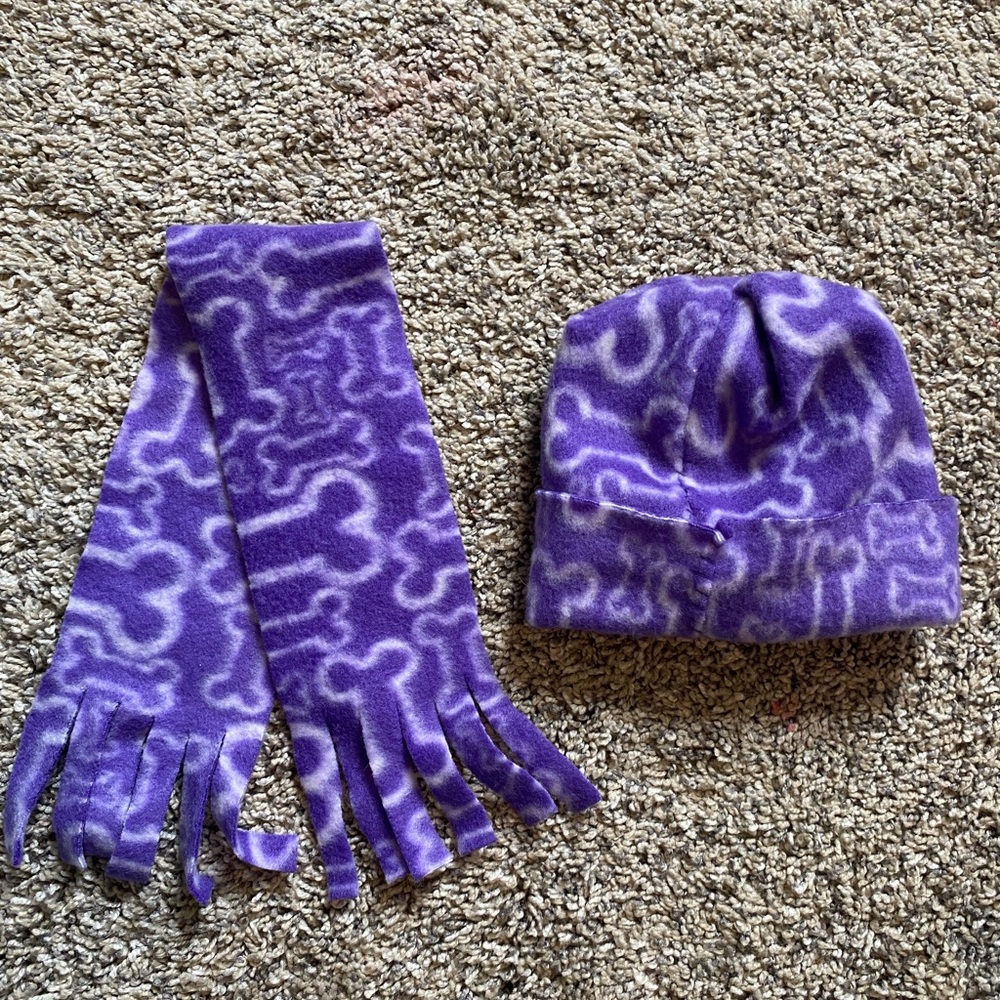 Purple American Girl Doll Scarf and Hat Set